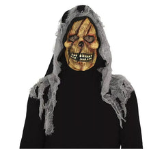 Masque squelette cicatrice avec capuche en pvc
