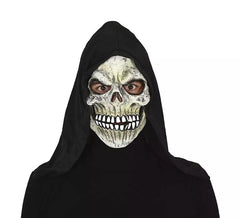 Masque squelette démon avec capuche en pvc