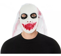 Masque fantôme avec du faux sang en plastique