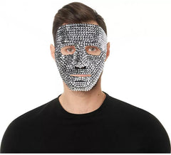 Masque de gemme argenté brillant en plastique