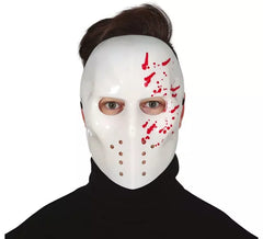 Masque de hockey blanc avec sang en PVC