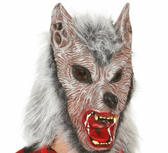 Masque Grand Méchant Loup avec Cheveux en Latex