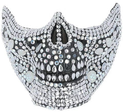 Demi-masque crâne avec strass