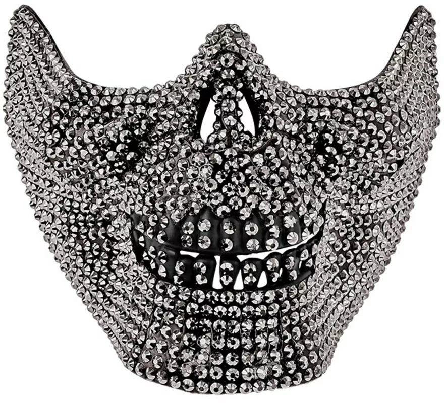 Translation missing: fr.Máscara de Media Cara de Calavera con Strass