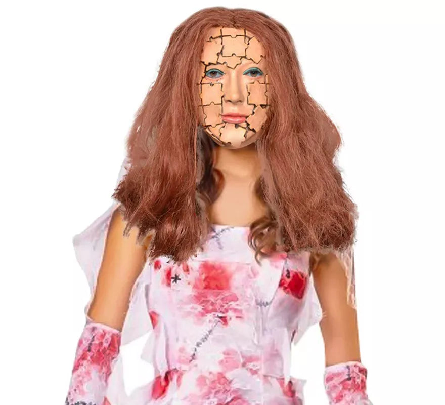 Máscara de Mujer Piezas de Puzzle con Pelo