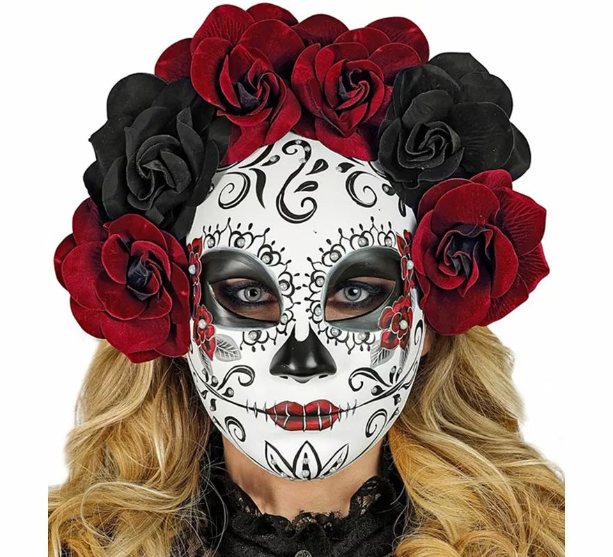 Translation missing: fr.Máscara Día de Los Muertos con Rosas