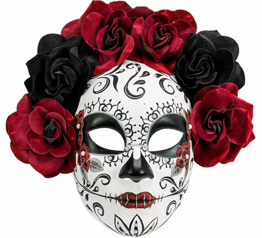 Translation missing: fr.Máscara Día de Los Muertos con Rosas