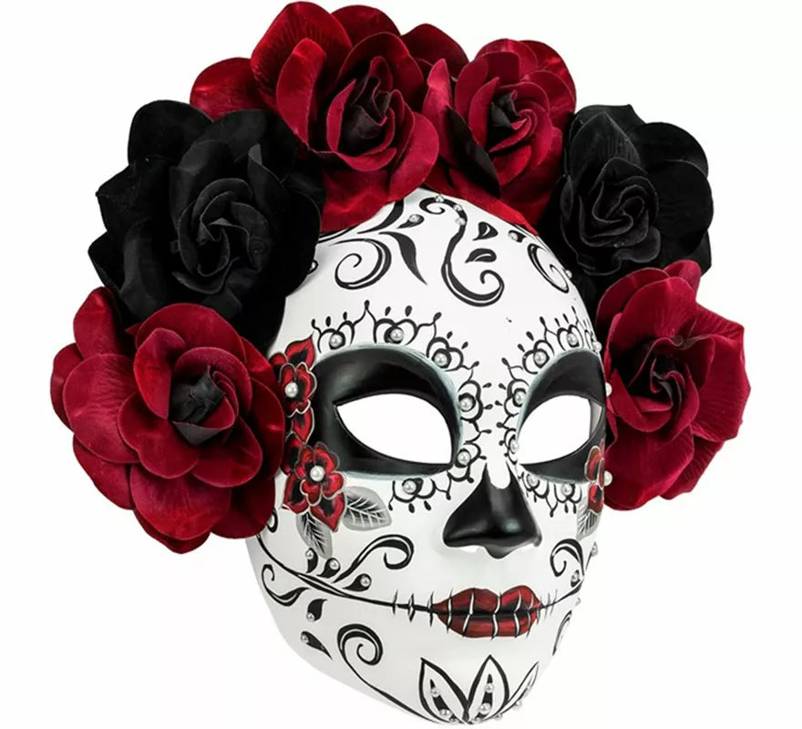 Translation missing: fr.Máscara Día de Los Muertos con Rosas