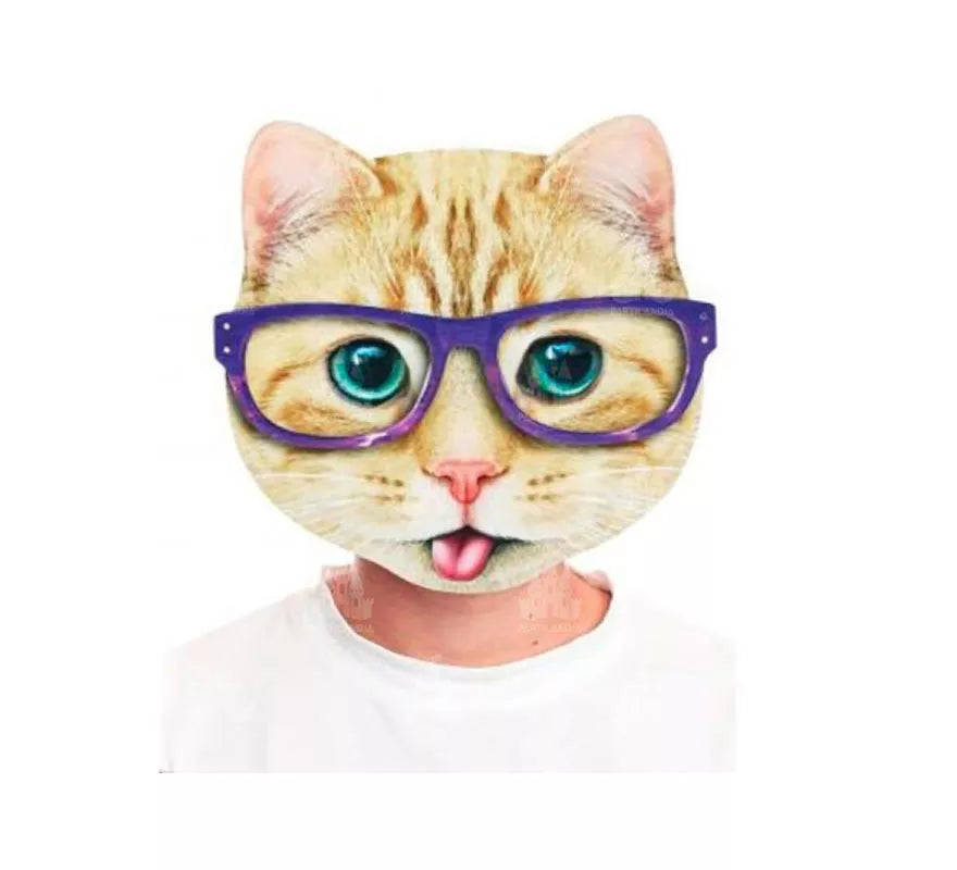 Translation missing: fr.Máscara Gato gafas azules estampado