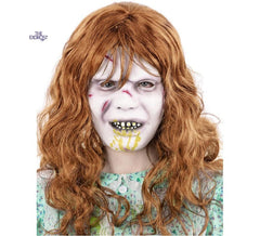 Masque en latex avec cheveux de Regan la Fille de L'Exorciste