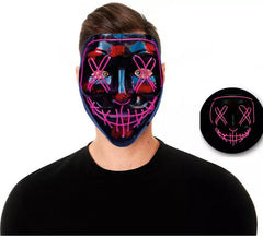 Masque LED Fuchsia Sinister avec lumière en plastique