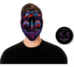 Masque LED Violet Sinistre avec lumière en plastique