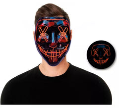 Masque LED sinistre orange avec lumière en plastique
