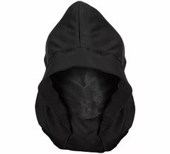Masque noir avec capuche et yeux lumineux