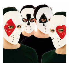 Masque de Poker en plastique en 4 modèles assortis de 17,5X21,5X9,5 cm
