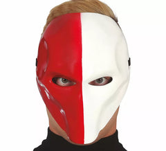 Masque effrayant en pvc rouge et blanc