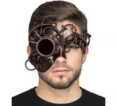 Masque Steampunk Marron avec Monocle