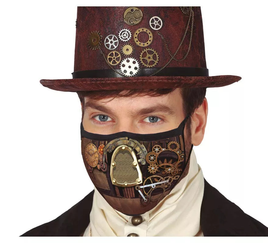 Translation missing: fr.Mascarilla 3 Capas de Tela Steampunk para adultos