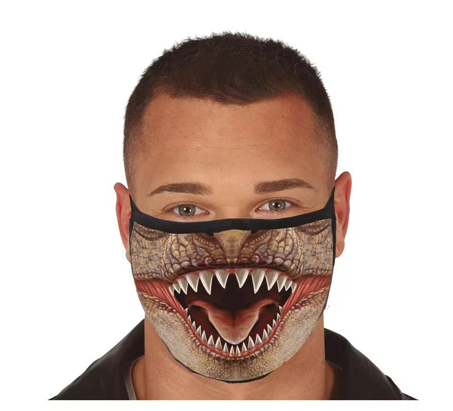 Translation missing: fr.Mascarilla 3 Capas de Tela Tiranosaurio Rex para adultos