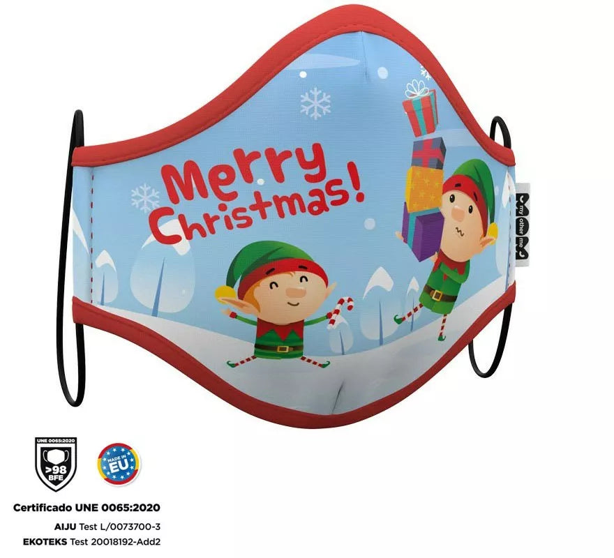 Translation missing: fr.Mascarilla higiénica infantil Elfos Navidad
