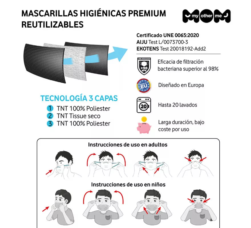 Mascarilla higiénica infantil Papá Noel Navidad