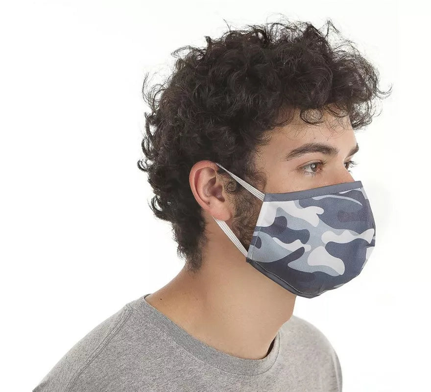 Mascarilla Higiénica Protectora Camuflaje gris 3 filtros
