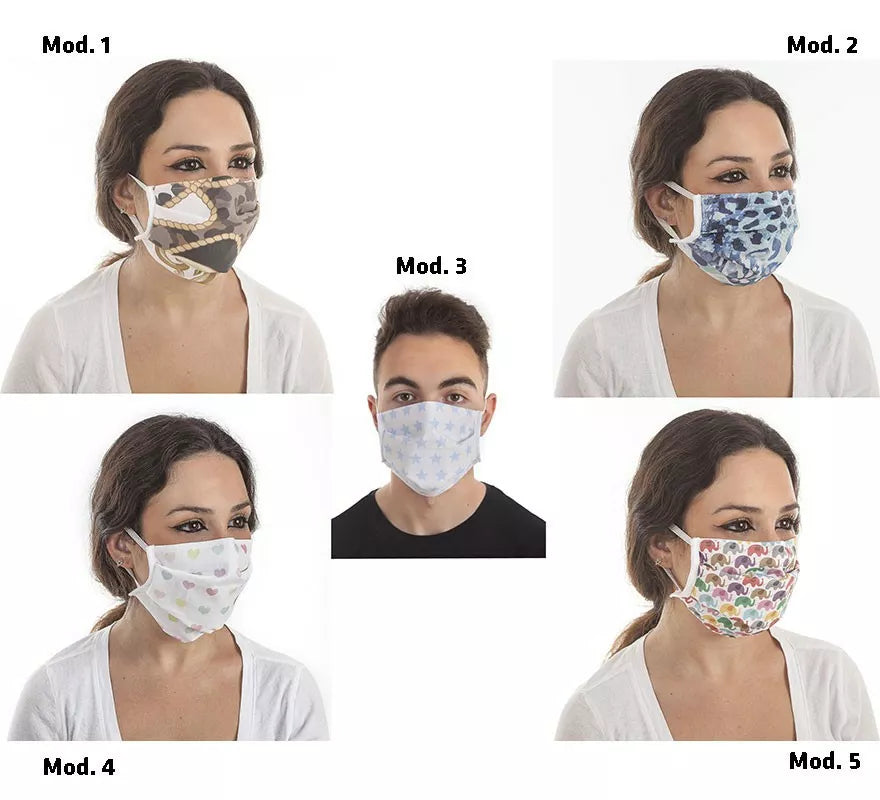 Translation missing: fr.Mascarilla Higiénica Protectora estampada 3 filtros en diferentes modelos
