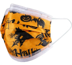 Masque triple couche Halloween orange, enfant hygiénique