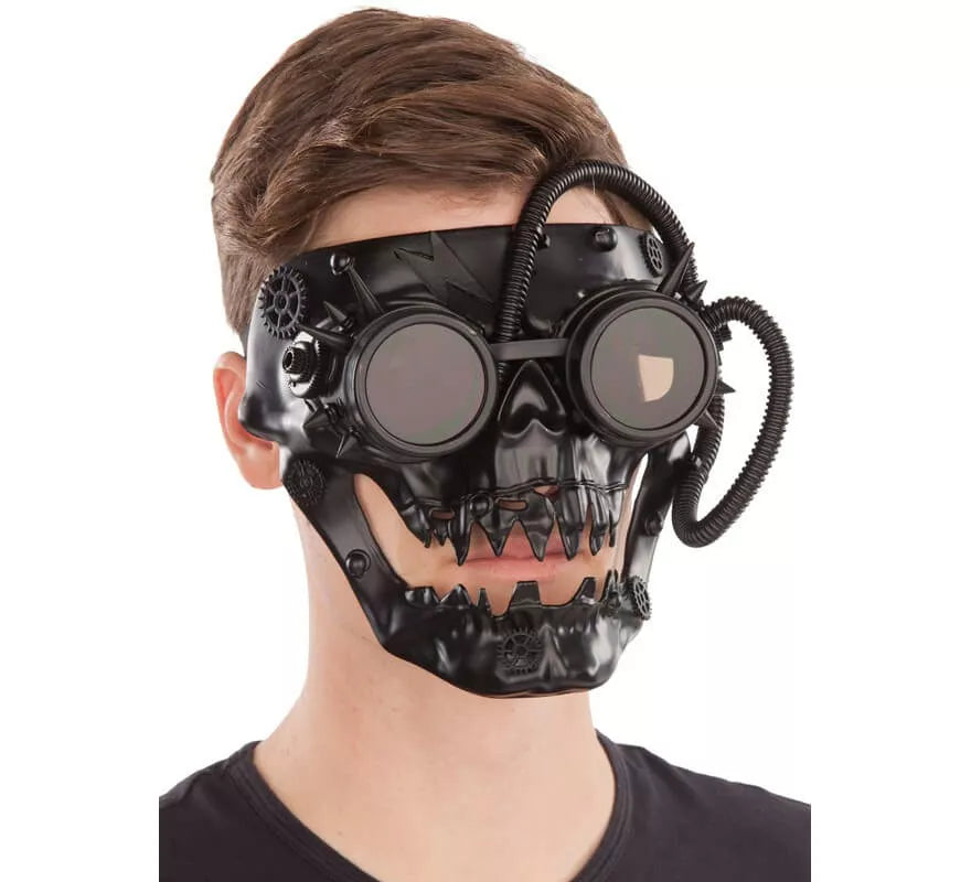 Translation missing: fr.Mascarilla Negra Steampunk con tubos
