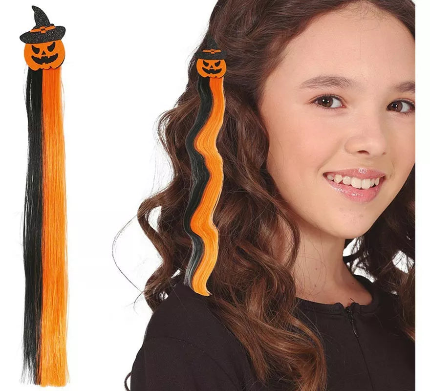 Translation missing: fr.Mechón Calabaza naranja y negro 40 cm
