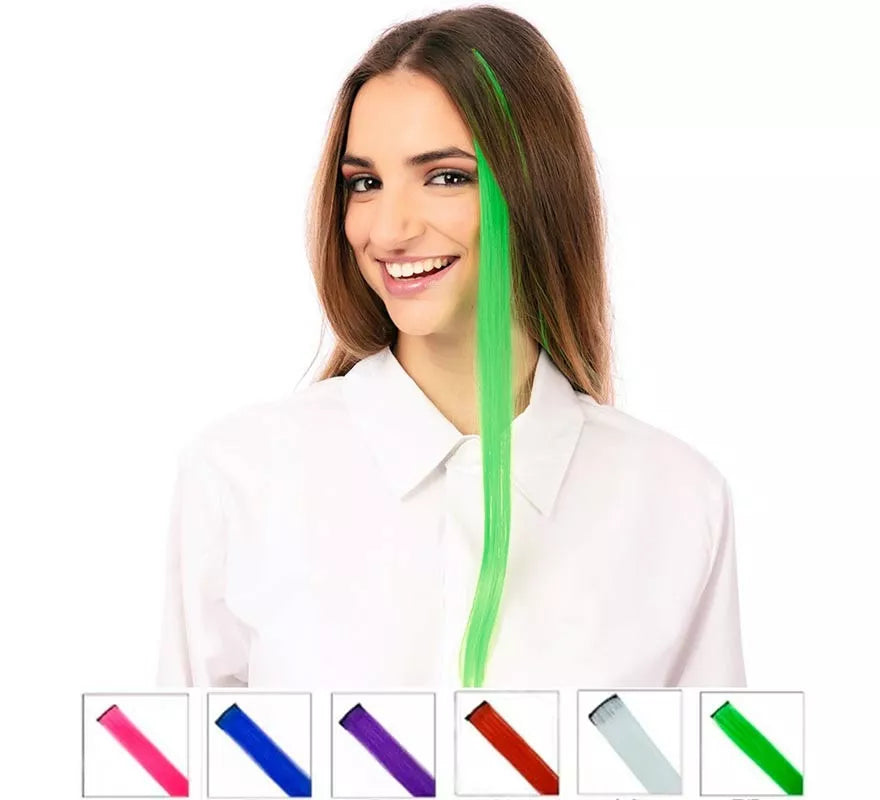 Translation missing: fr.Mechón de Cabello verde claro en colores surtidos de 55 cm