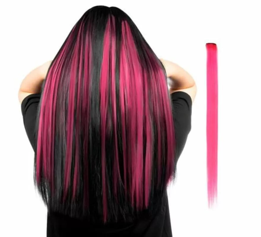 Mechón largo liso en varios colores con clip