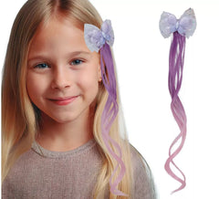 Mèche de cheveux lilas avec papillon, 35 cm