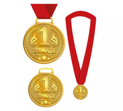 Médaille Champion 1 avec ruban rouge