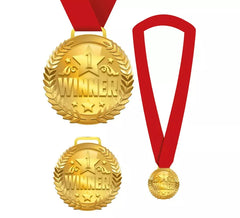 Médaille du gagnant avec ruban rouge
