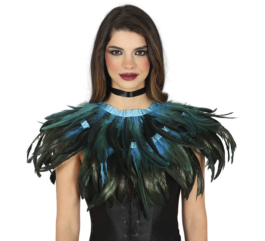 Translation missing: fr.Media Capa de Plumas azul y negro adulto