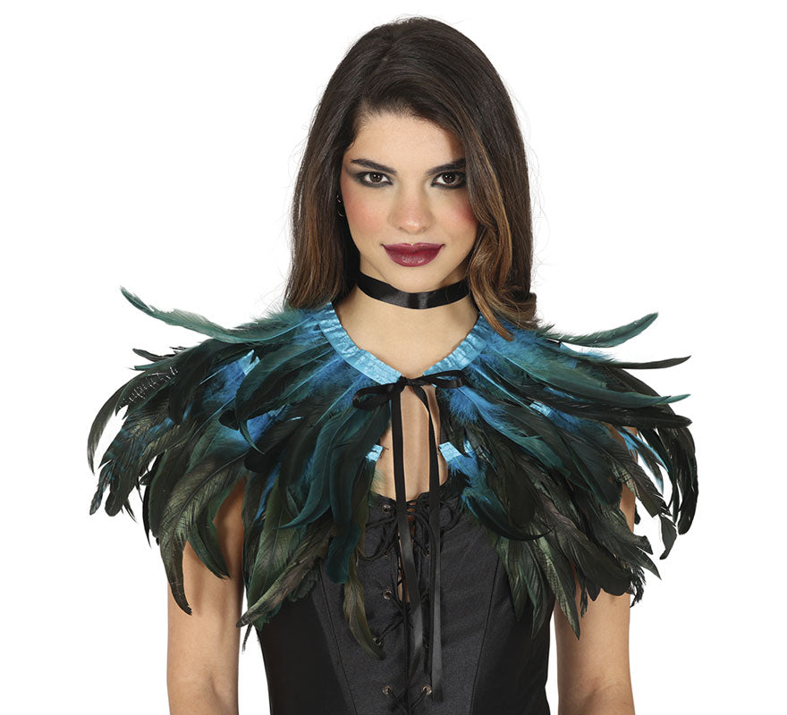 Translation missing: fr.Media Capa de Plumas azul y negro adulto