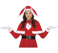 Demi-Cape de Noël avec oreilles de lapin enfant