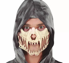 Demi-masque de crâne à crocs courts en pvc