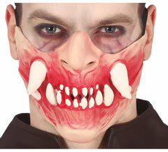 Demi-masque avec de grands crocs en latex