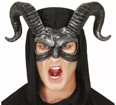 Demi-masque foncé avec cornes en PVC