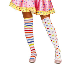 Bas `Pois et Rayures Clown. Taille unique pour femmes