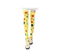 Collant clown jaune adulte à pois