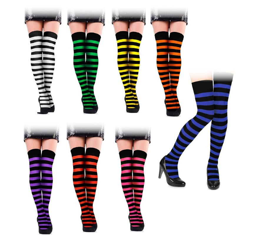 Translation missing: fr.Medias de Rayas Negras adulto en varios colores