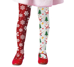 Chaussette de Noël pour enfant avec double imprimé, flocons de neige et sapin