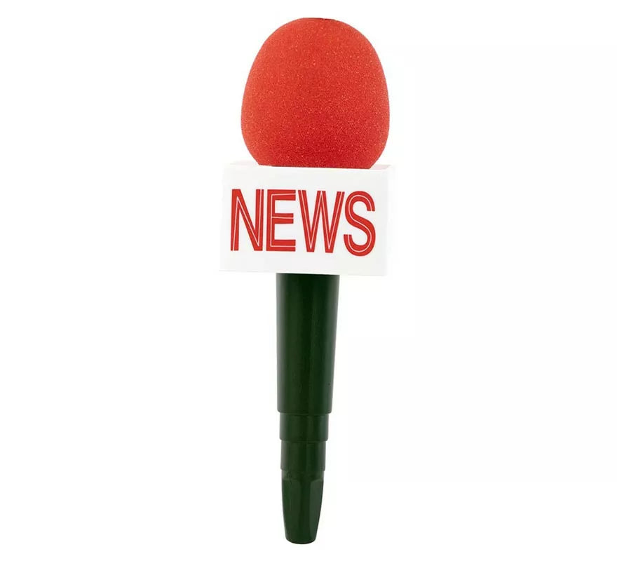 Translation missing: fr.Micrófono de Reportero news rojo de 25X8 cm