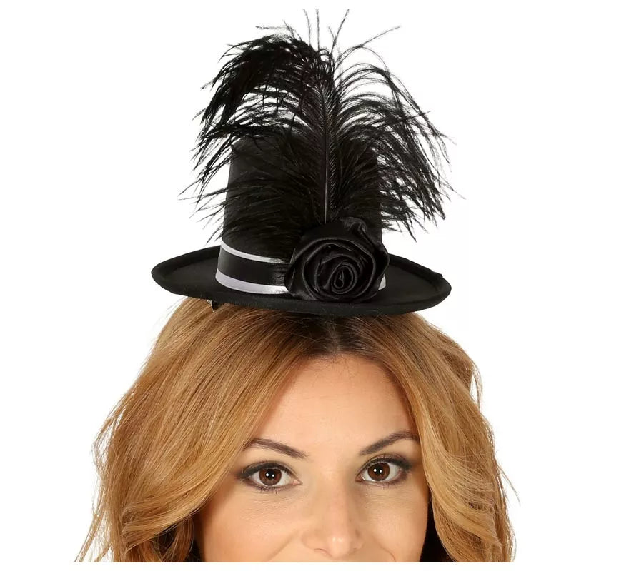 Translation missing: fr.Mini Chistera Negra con Plumas