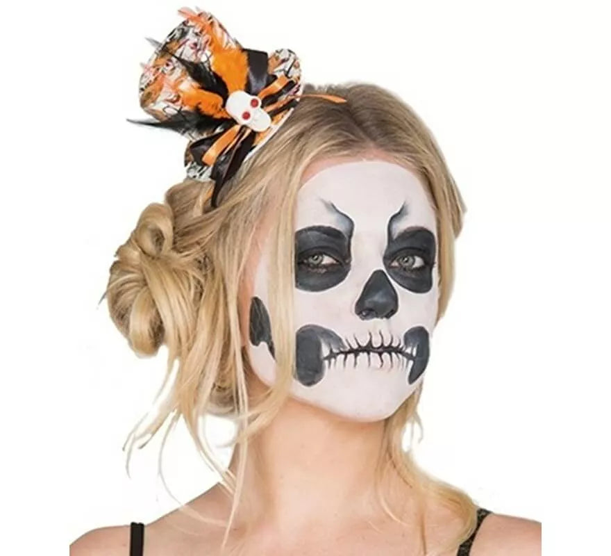 Translation missing: fr.Mini Sombrero con Calavera negro y naranja