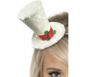 Mini Sombrero de Copa color Plata para Navidad