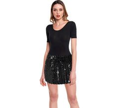 Minijupe Femme Noire À Paillettes